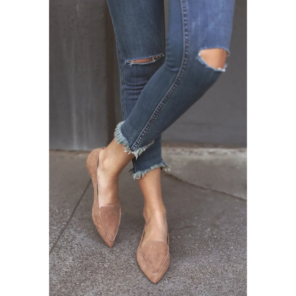 Lulu's Emmy Camel Suede Loafers